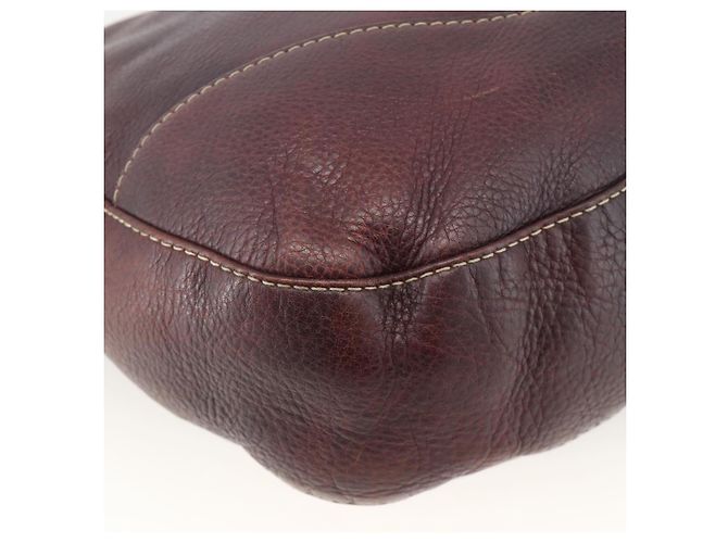 Borsa a Spalla in Pelle Rosso Vino GUCCI Argento 247393 Auth ka3554 Bordò - vista 16
