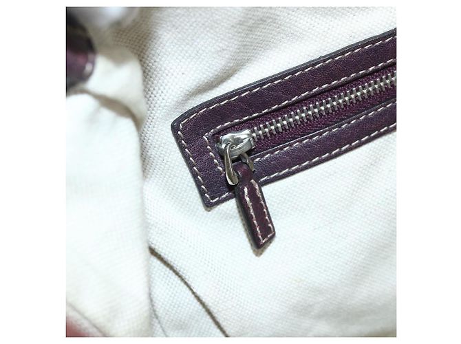 Borsa a Spalla in Pelle Rosso Vino GUCCI Argento 247393 Auth ka3554 Bordò - vista 20