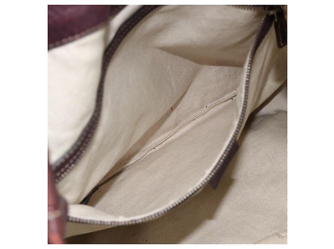 Borsa a Spalla in Pelle Rosso Vino GUCCI Argento 247393 Auth ka3554 Bordò - vista 21