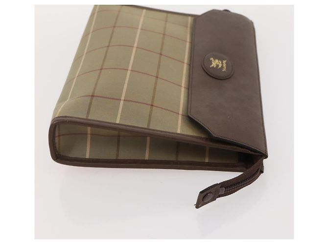 Bolsa de mão Burberrys Hermes Nova Check em lona nylon 4 peças Bege Cinza Auth BAZ311 Marrom - vista 23