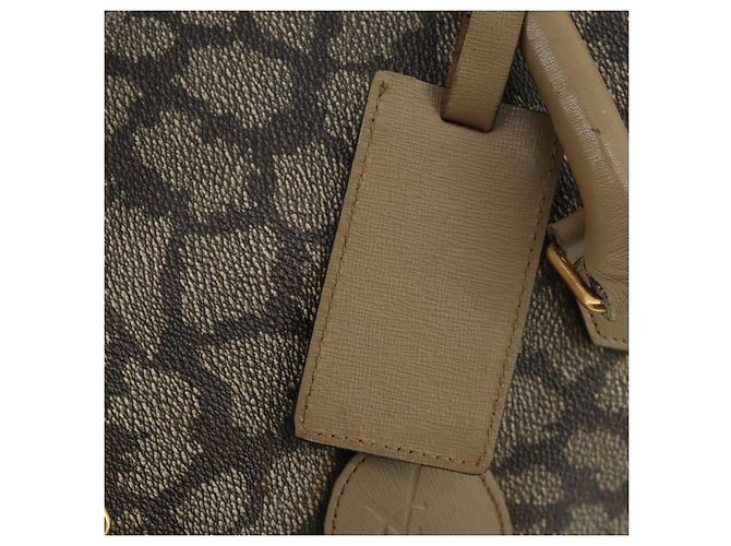 Saint Laurent Borsa Boston in PVC pelle beige grigia Auth 173616 Marrone - vista 18