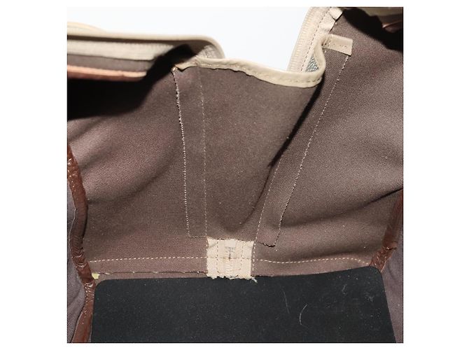 Saint Laurent Borsa Boston in PVC pelle beige grigia Auth 173616 Marrone - vista 19
