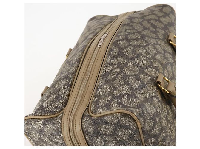 Saint Laurent Borsa Boston in PVC pelle beige grigia Auth 173616 Marrone - vista 6
