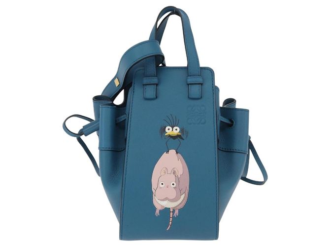 Hammock LOEWE ~ Ghibli La Città Incantata Amaca Cassetto Sling Topo & Flybird Auth 167152SM Blu - vista 13