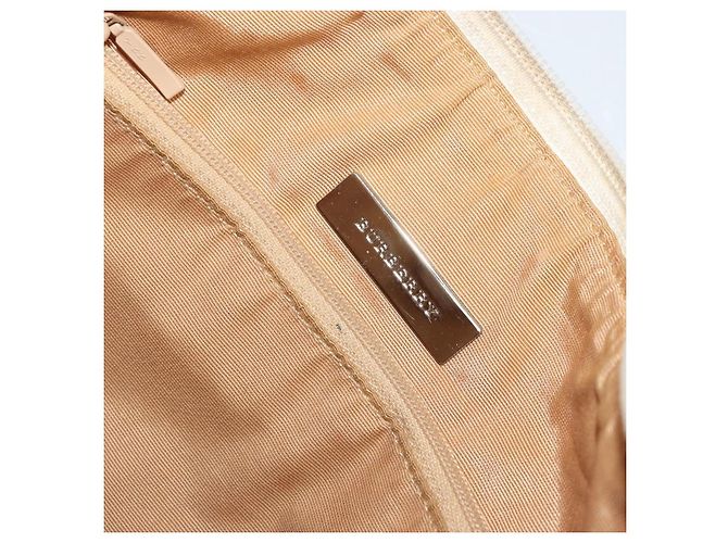 Burberry Borsa a Spalla Nova Check in Tela e Pelle Beige Argento Auth ARZ872 - vista 11
