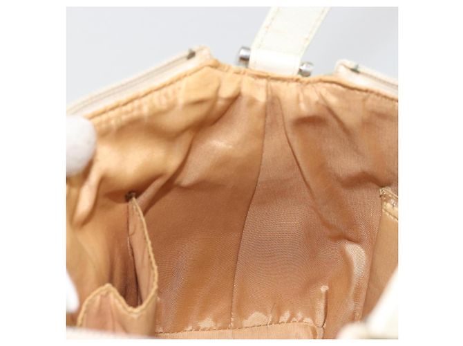Burberry Borsa a Spalla Nova Check in Tela e Pelle Beige Argento Auth ARZ872 - vista 19