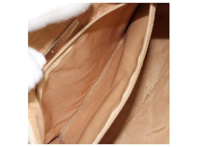 Burberry Borsa a Spalla Nova Check in Tela e Pelle Beige Argento Auth ARZ872 - vista 21