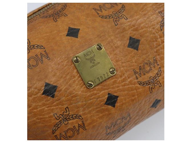 Borsa a Spalla MCM Vicetos Logogram in Pelle PVC Marrone Oro Auth SW2165 D'oro - vista 12