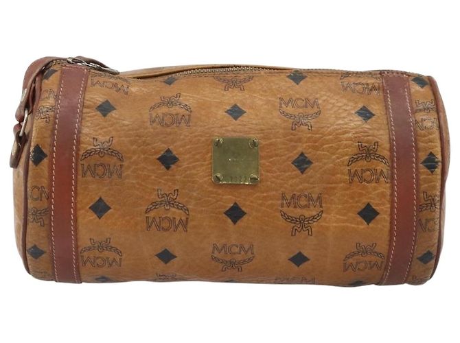 Borsa a Spalla MCM Vicetos Logogram in Pelle PVC Marrone Oro Auth SW2165 D'oro - vista 13