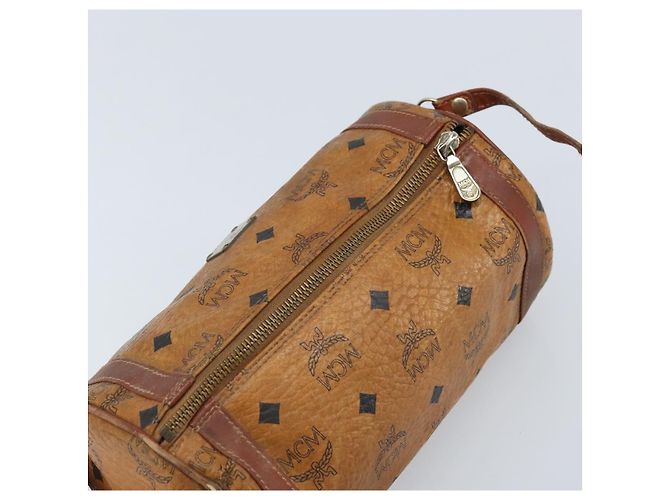 Borsa a Spalla MCM Vicetos Logogram in Pelle PVC Marrone Oro Auth SW2165 D'oro - vista 6