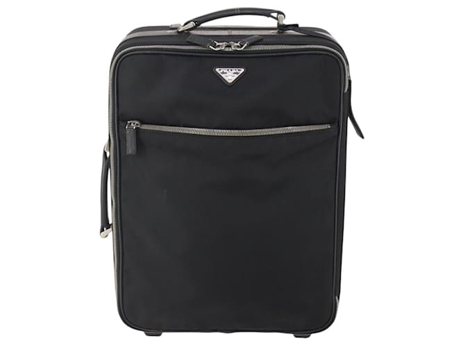 PRADA Custodia Trunk Nylon Nero Argento Auth fm5302 - vista 13