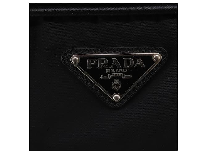 PRADA Custodia Trunk Nylon Nero Argento Auth fm5302 - vista 23