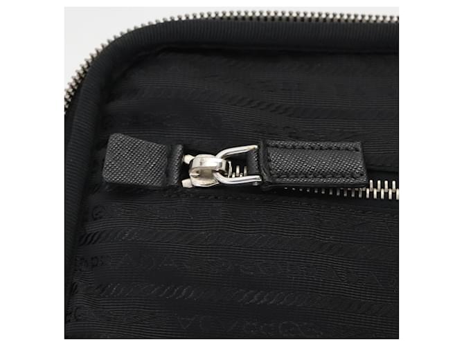 PRADA Custodia Trunk Nylon Nero Argento Auth fm5302 - vista 26