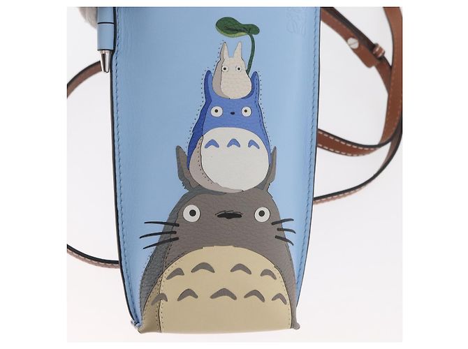 LOEWE LOEWE �~ Studio Ghibli Il Mio Vicino Totoro Pochette in Pelle Blu Auth 167190SM Blu chiaro - vista 21