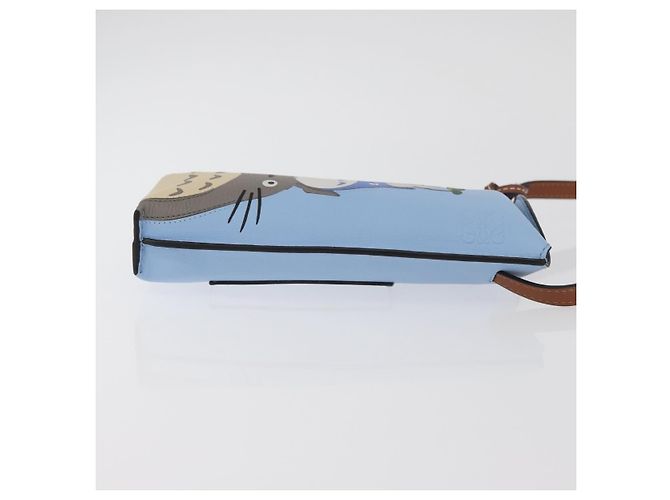 LOEWE LOEWE �~ Studio Ghibli Il Mio Vicino Totoro Pochette in Pelle Blu Auth 167190SM Blu chiaro - vista 3