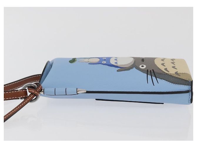 LOEWE LOEWE �~ Studio Ghibli Il Mio Vicino Totoro Pochette in Pelle Blu Auth 167190SM Blu chiaro - vista 4