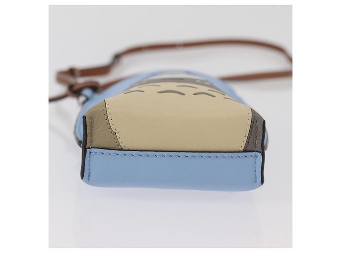 LOEWE LOEWE �~ Studio Ghibli Il Mio Vicino Totoro Pochette in Pelle Blu Auth 167190SM Blu chiaro - vista 5