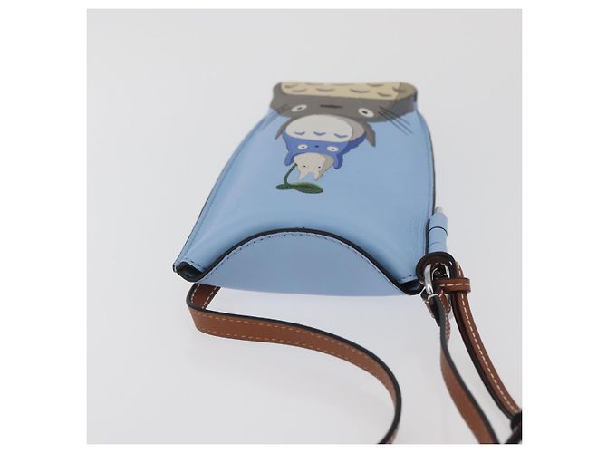 LOEWE LOEWE �~ Studio Ghibli Il Mio Vicino Totoro Pochette in Pelle Blu Auth 167190SM Blu chiaro - vista 6