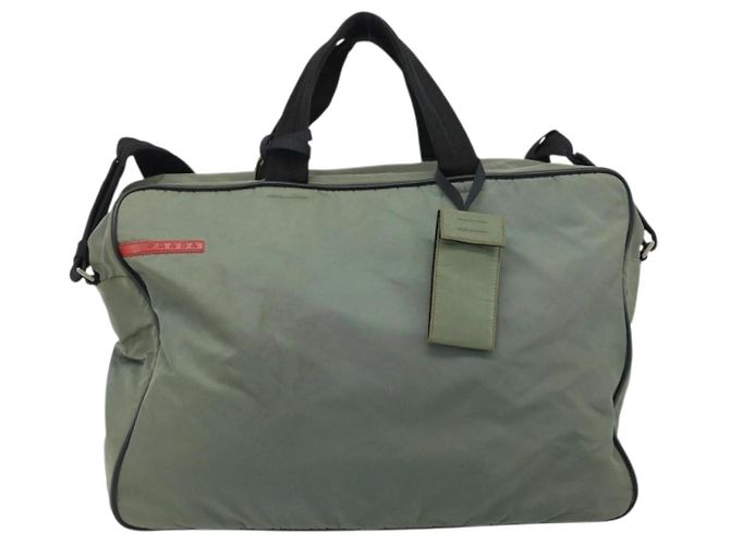 PRADA Sport Schultertasche aus grauem Nylon mit silberner Authentizität 174086 Braun - Ansicht 13