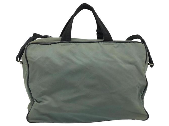 PRADA Sport Schultertasche aus grauem Nylon mit silberner Authentizität 174086 Braun - Ansicht 2