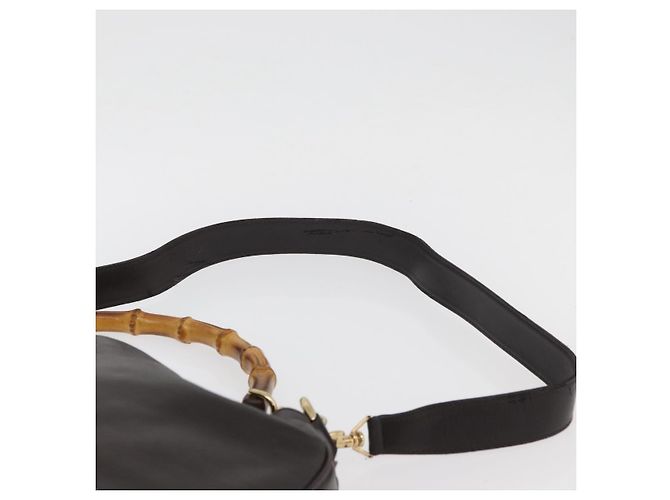 Borsa a Spalla in Pelle Gucci Bamboo 2way Marrone Oro 001 1577 Auth ep13897 D'oro - vista 15