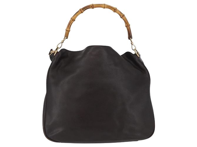 Borsa a Spalla in Pelle Gucci Bamboo 2way Marrone Oro 001 1577 Auth ep13897 D'oro - vista 2
