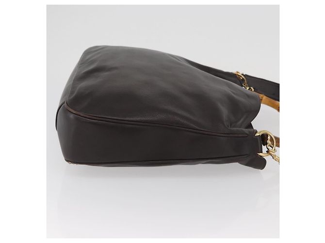 Borsa a Spalla in Pelle Gucci Bamboo 2way Marrone Oro 001 1577 Auth ep13897 D'oro - vista 3