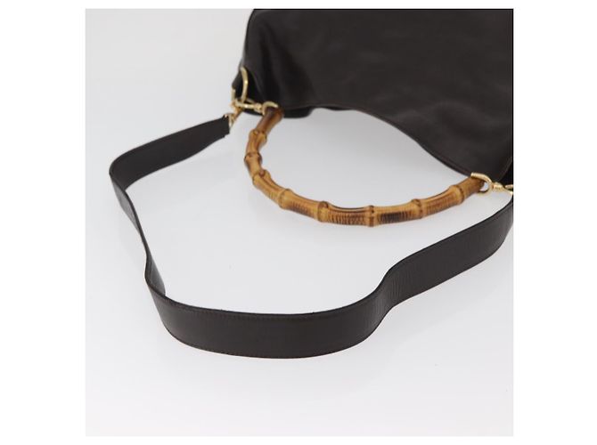 Borsa a Spalla in Pelle Gucci Bamboo 2way Marrone Oro 001 1577 Auth ep13897 D'oro - vista 8