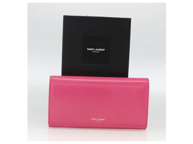 Portafoglio in pelle rosa SAINT LAURENT Auth BA11841A - vista 12