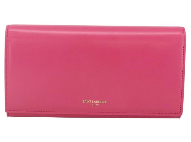 Portafoglio in pelle rosa SAINT LAURENT Auth BA11841A - vista 13