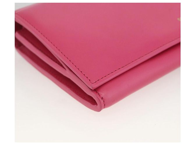Portafoglio in pelle rosa SAINT LAURENT Auth BA11841A - vista 14