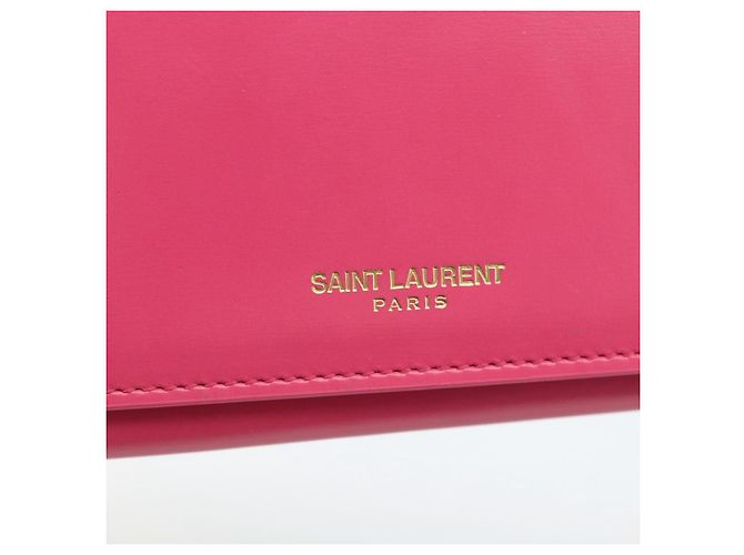 Portafoglio in pelle rosa SAINT LAURENT Auth BA11841A - vista 17