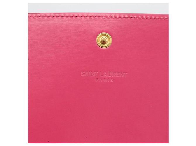 Portafoglio in pelle rosa SAINT LAURENT Auth BA11841A - vista 18