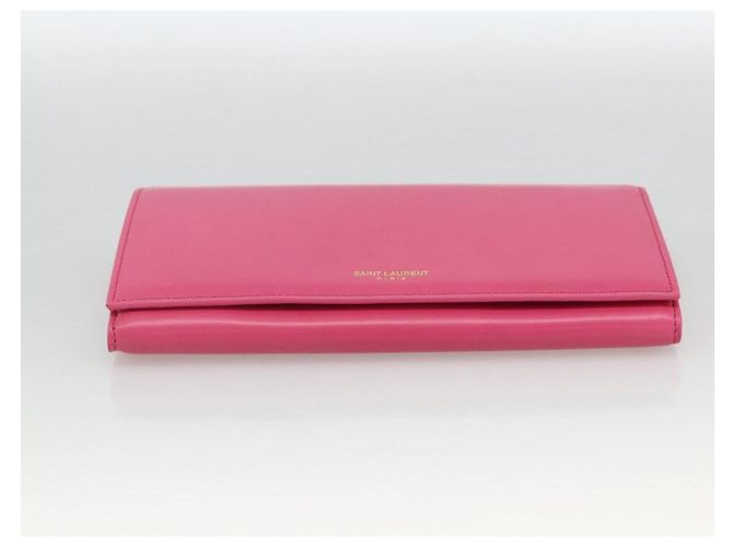 Portafoglio in pelle rosa SAINT LAURENT Auth BA11841A - vista 6