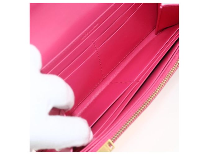 Portafoglio in pelle rosa SAINT LAURENT Auth BA11841A - vista 9