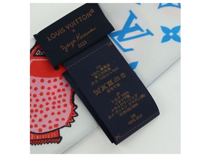 LOUIS VUITTON Sciarpa Bando BB Yayoi Kusama in Seta Blu M78313 LV Auth BAZ743M - vista 10