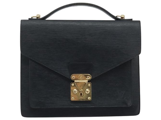 LOUIS VUITTON Borsa a Mano Epi Monceau 28 Nera M52122 LV Auth BA11749 Nero - vista 13