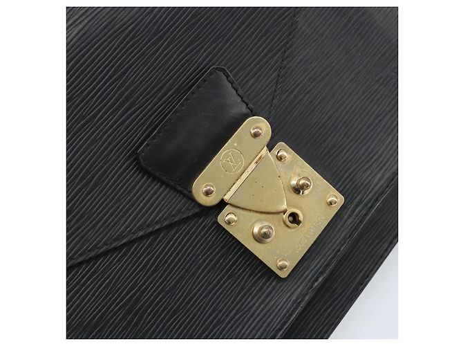LOUIS VUITTON Borsa a Mano Epi Monceau 28 Nera M52122 LV Auth BA11749 Nero - vista 18