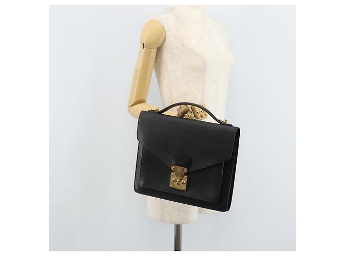 LOUIS VUITTON Borsa a Mano Epi Monceau 28 Nera M52122 LV Auth BA11749 Nero - vista 25