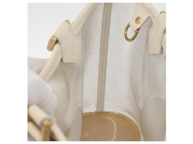 LOUIS VUITTON Epi Plage Mini lagoon Bay Borsa a Mano Bianca M92263 LV Auth ka3546 Bianco - vista 18