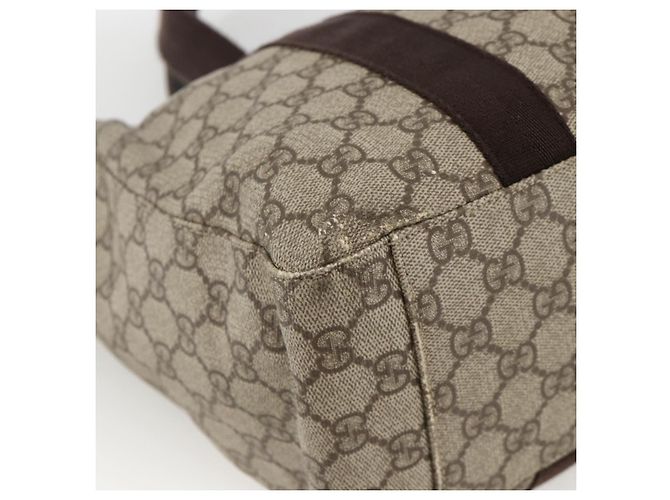 Gucci Bolsa Tote GG Supreme em PVC bege 141624 Auth bs34230 - vista 14