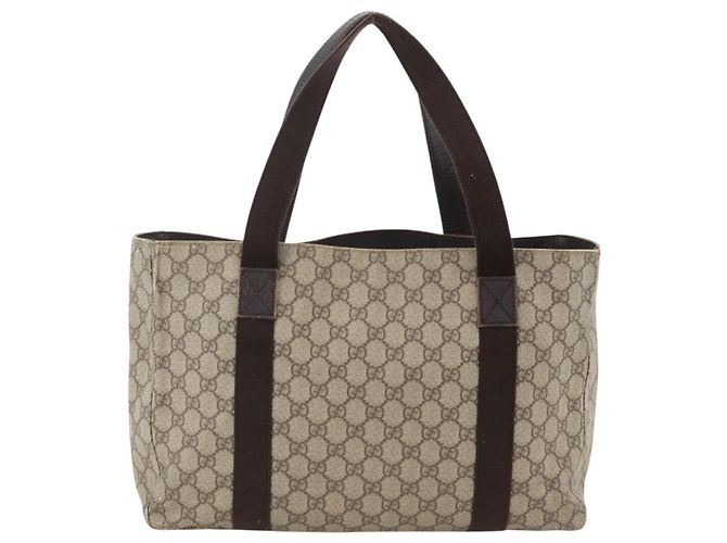 Gucci Bolsa Tote GG Supreme em PVC bege 141624 Auth bs34230 - vista 2