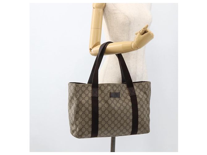 Gucci Bolsa Tote GG Supreme em PVC bege 141624 Auth bs34230 - vista 21