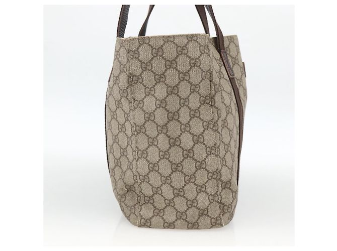 Gucci Bolsa Tote GG Supreme em PVC bege 141624 Auth bs34230 - vista 3