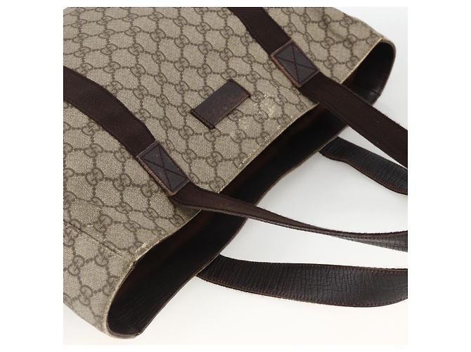 Gucci Bolsa Tote GG Supreme em PVC bege 141624 Auth bs34230 - vista 6