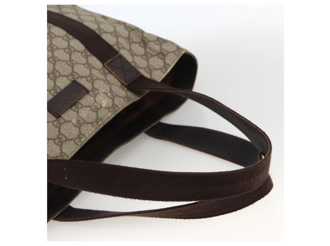 Gucci Bolsa Tote GG Supreme em PVC bege 141624 Auth bs34230 - vista 7