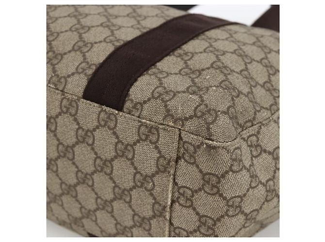 Gucci Bolsa Tote GG Supreme em PVC bege 141624 Auth bs34230 - vista 9