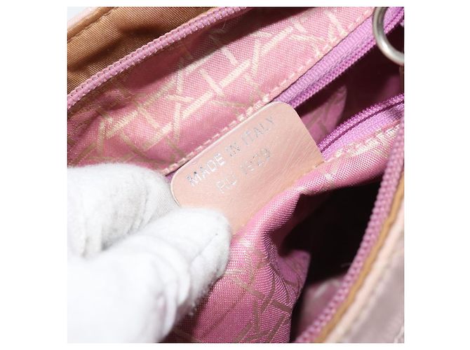 Borsa a mano Canage Christian Dior Nylon 2way Rosa Argento Auth YKZ135 - vista 12