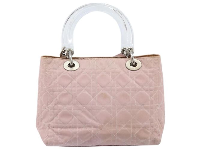 Borsa a mano Canage Christian Dior Nylon 2way Rosa Argento Auth YKZ135 - vista 2