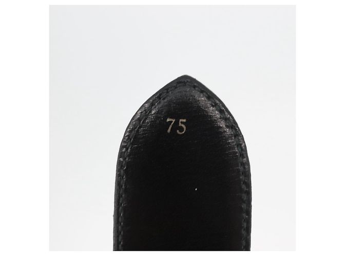 Céline CELINE Gürtel Leder 31,9"" Schwarz Gold Auth BAZ191A Golden - vista 11